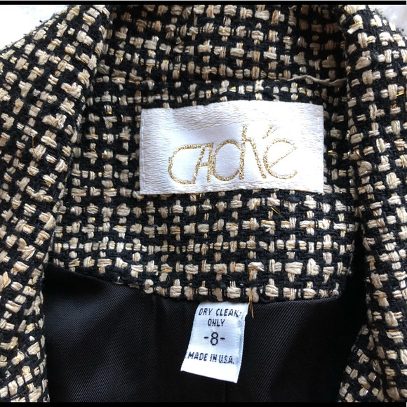 🌷SOLD 🌷Vintage Cache Tweed Blazer Jacket - Picture 3 of 8